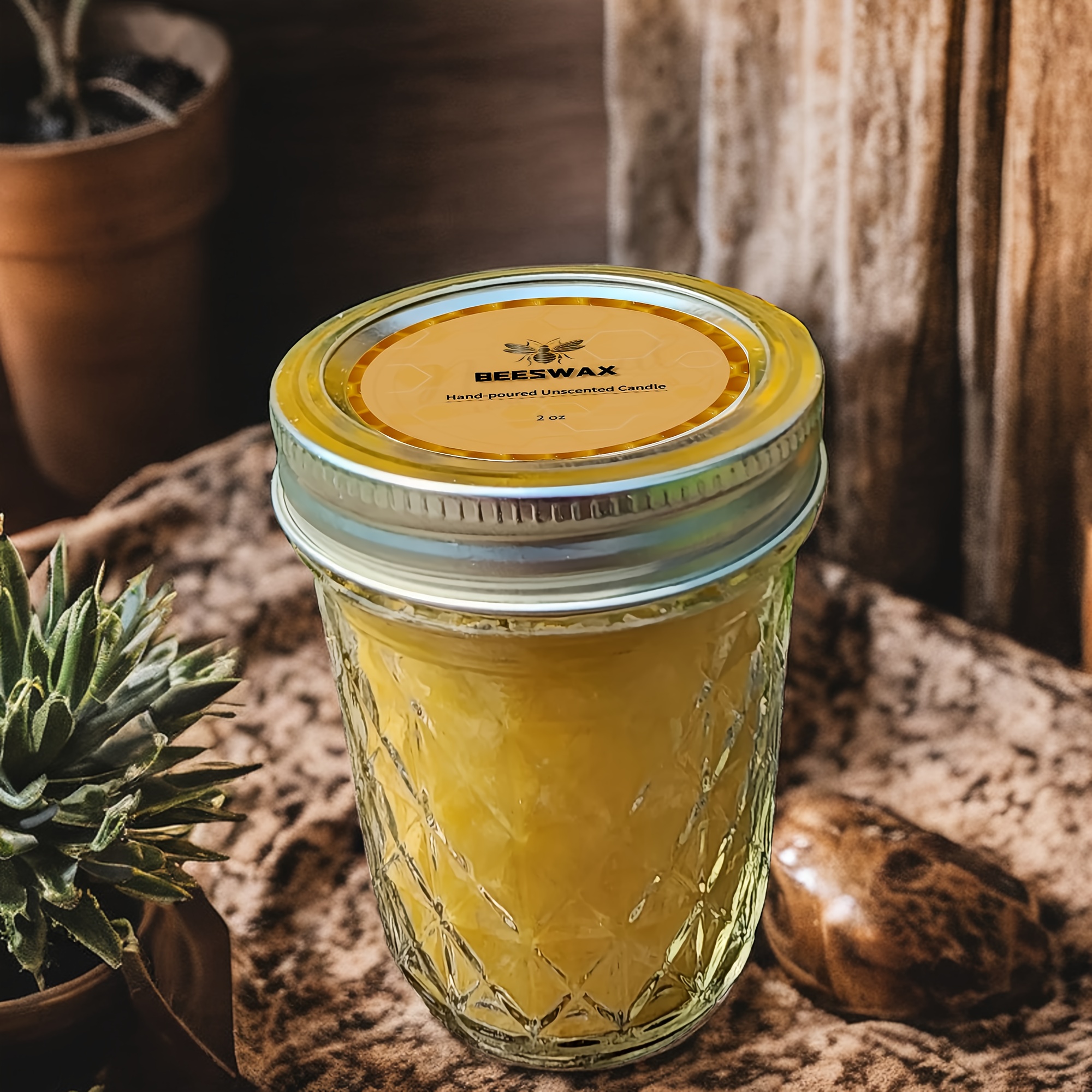 Image of Teacher Appreciation Gifts 7oz Beeswax Jar Candles, 2.36"w X 4"h, 70-75 Hours Each, Ideal Gifts For Black History Month, Mardi Gras And Ramadan
