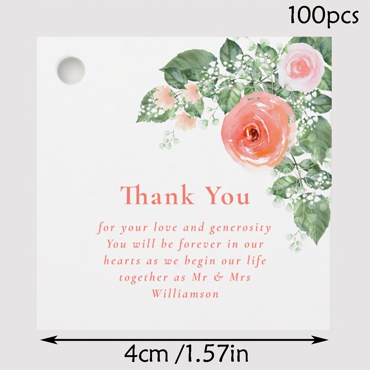 TEMU Etiquetas de favor de boda personalizadas, 100 unidades, etiquetas de regalo de agradecimiento personalizadas, para , y regalos para damas de