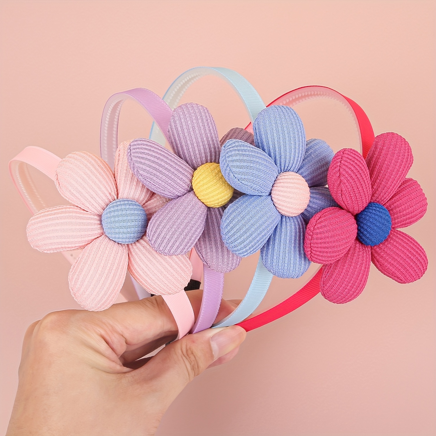 Image of 8pcs/4pcs 3d Large Flower Headband, Cartoon Vibrant Sunflower Hair Hoop For Girls' Daily Use And Teens - Suitable For Photography Decoration