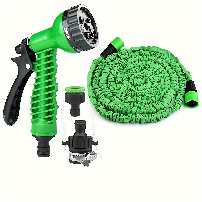 

Expandable Garden Hose Set With High-pressure Spray Nozzle, Universal Connector, Durable Polyurethane Material - Multi-function Telescopic Watering Hose Kit For Car Wash And Gardening