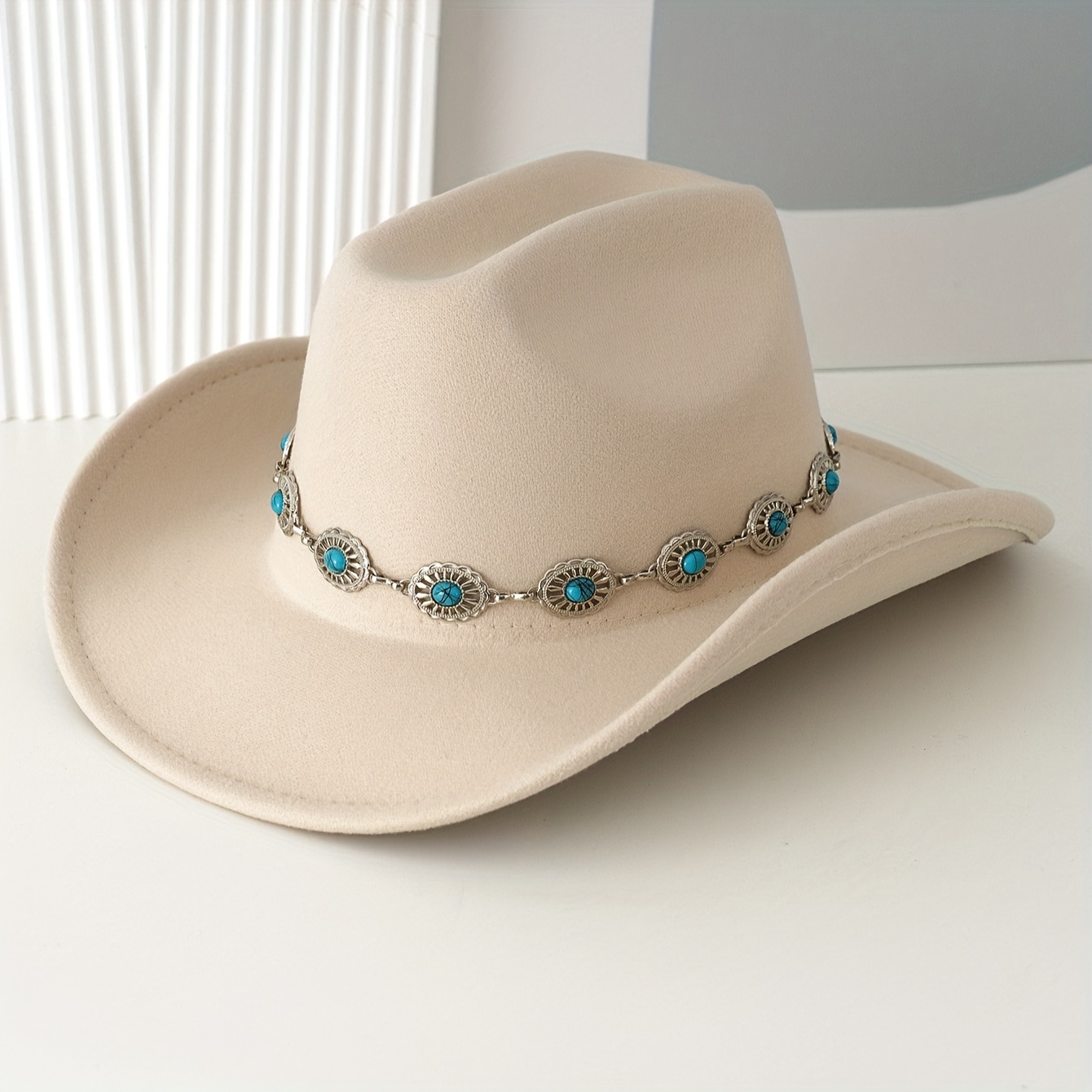 1pc womens mens unisex cowgirl hat turquoise - Temu United  display picture 1