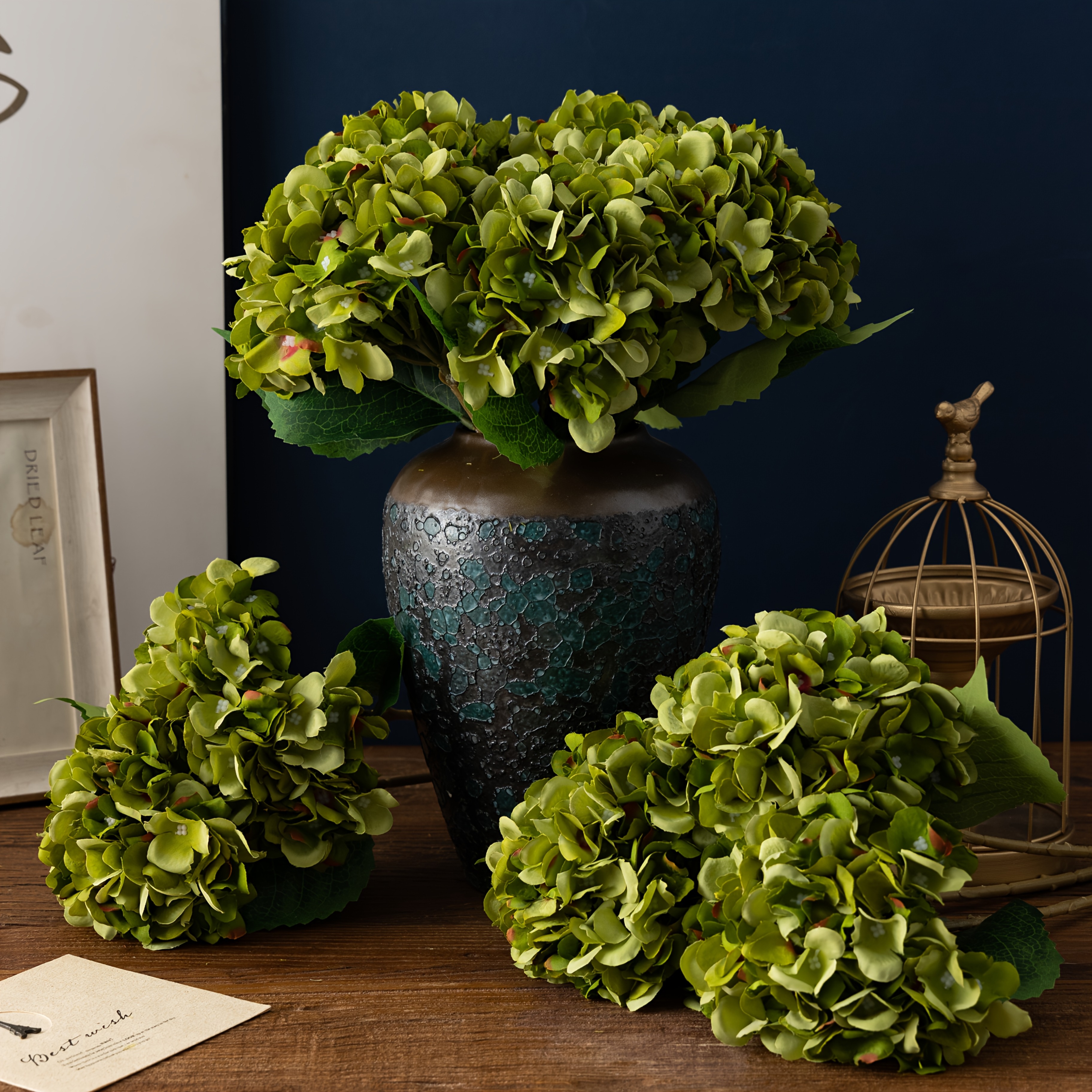 3pcs real touch hydrangea artificial flowers faux flowers for home floral arrangements wedding bouquets kitchen table centerpiece decorations