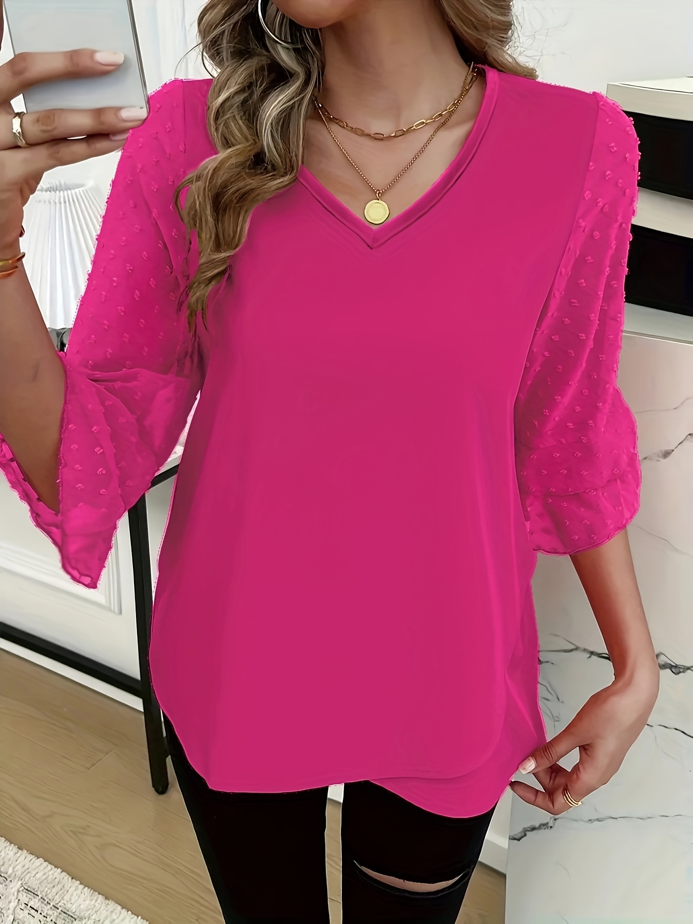 T-shirt con maniche in pizzo sangallo – Markup Italia