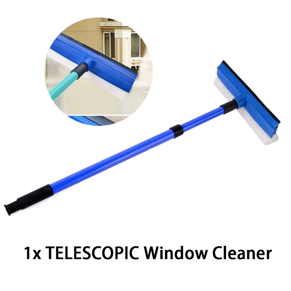 

Urtue Squeegee, Glass Scrubber With Adjustable Length Up To 75cm, Spring- Swivel Head, Lightweight Plastic, Ideal For Living Room, Bathroom, And Toilet Use