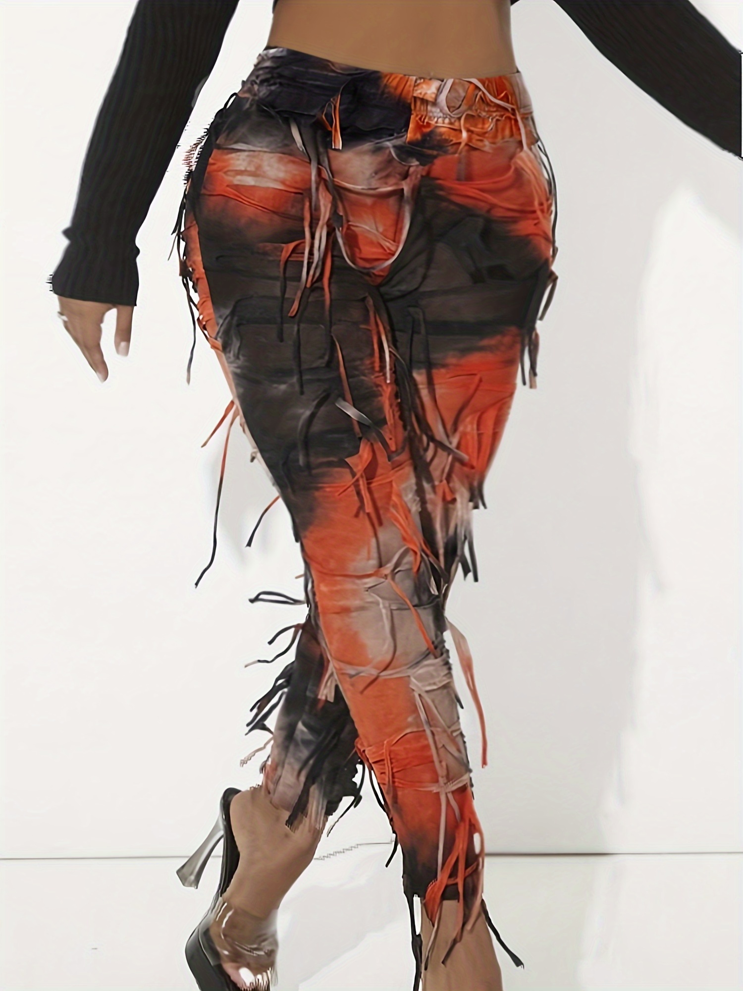 plus size womens high waisted stretchy semi sheer striped Temu