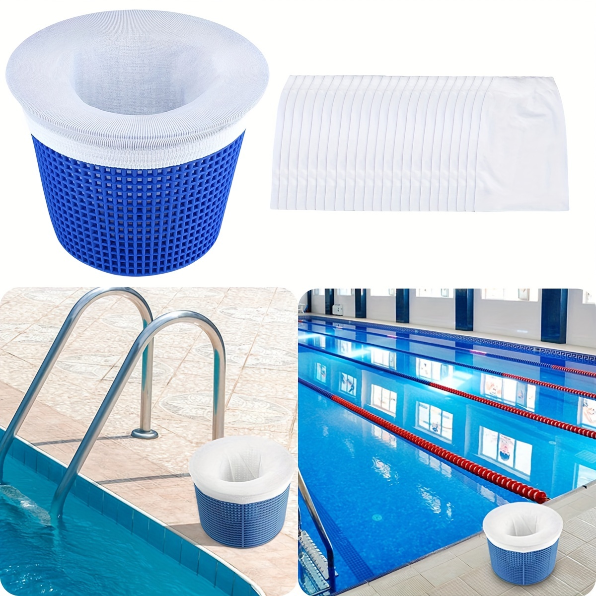 

30-piece Pool Skimmer Socks - Perfect For Above Ground & In-ground Pools, Compatible With Separator Baskets, Leaf & Debris Catcher