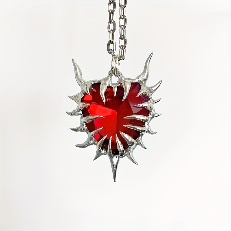 Image of A Unique And Stylish Gothic Niche Trend Hip-hop Thorned Heart Necklace, Suitable For Men And Women To Wear At Parties And Halloween