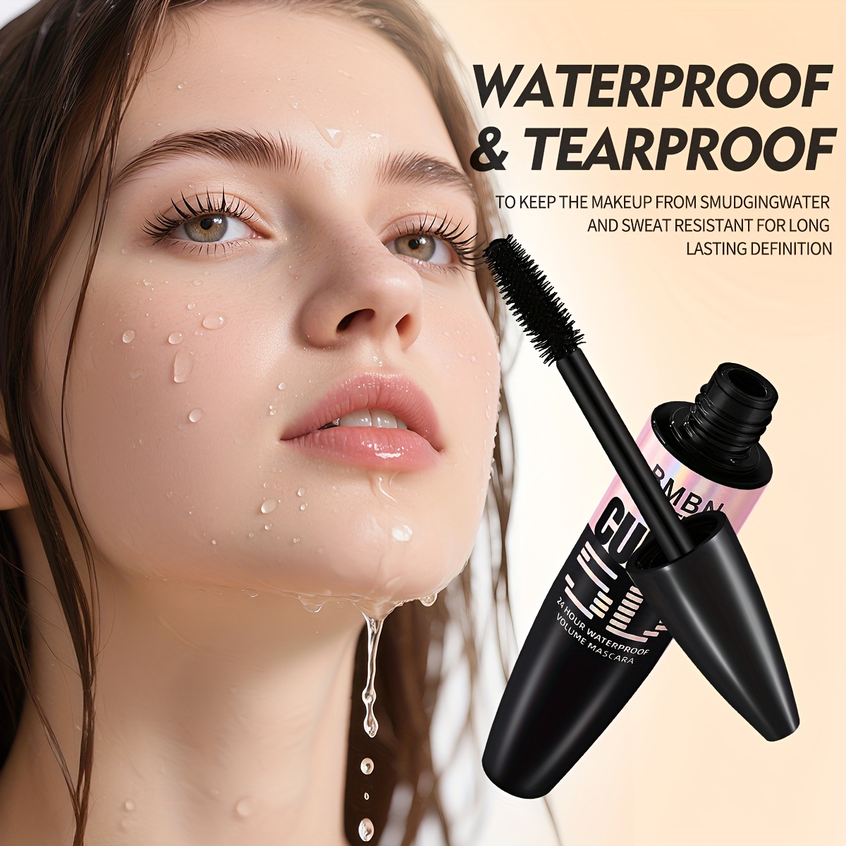5D Waterproof & Sweatproof Volumizing & Lengthening Mascara - Black - Heavy Duty Volume, Long-Lasting Formula with Brush Applicator for Dramatic Lift, Curl & Natural Look - All Types, Sensitive Eyes - Perfect for Parties, Weddings, Everyday Use
