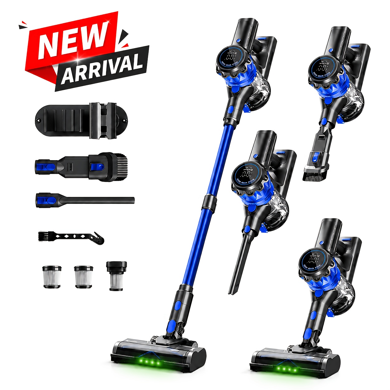 Cordless Vacuum Cleaner Upgraded 60 Mins Anti Rechargeable Wireless Vacuum With Dust Cup For Hardwood Floors Carpets Pet Hair Household Use