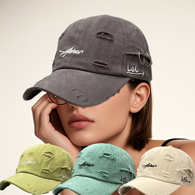 Women\'s Embroidery Adjustable Washed Distressed Trucker Hat Baseball Cap Xfvqtps Wash Distressed Baseball Cap for Men Women Vintage  main image 3