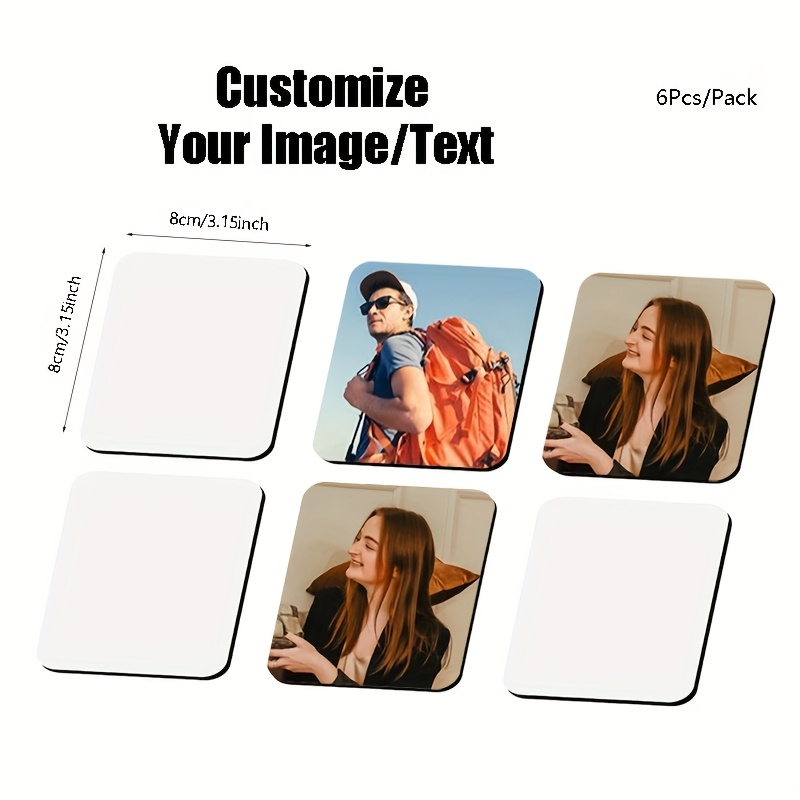 6pcs/12pcs Custom Photo Magnetic Fridge Stickers, Diy Soft Magnetic Refrigerator Door Decor, Single-sided Printing