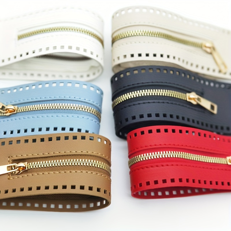 

Faux Leather Zipper Set For Bag Crafting - Other Craft Supplies, Diy Sewing Zippers, Bag Accessories, Sewing Fasteners, Solid Hardware Zippers For Crochet Bags - Multipack