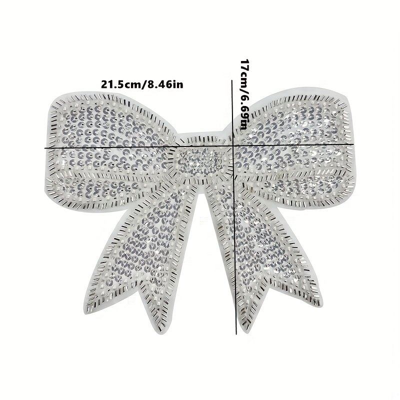a large embroidered lace bow patch sequins suitable sewing  display picture 1