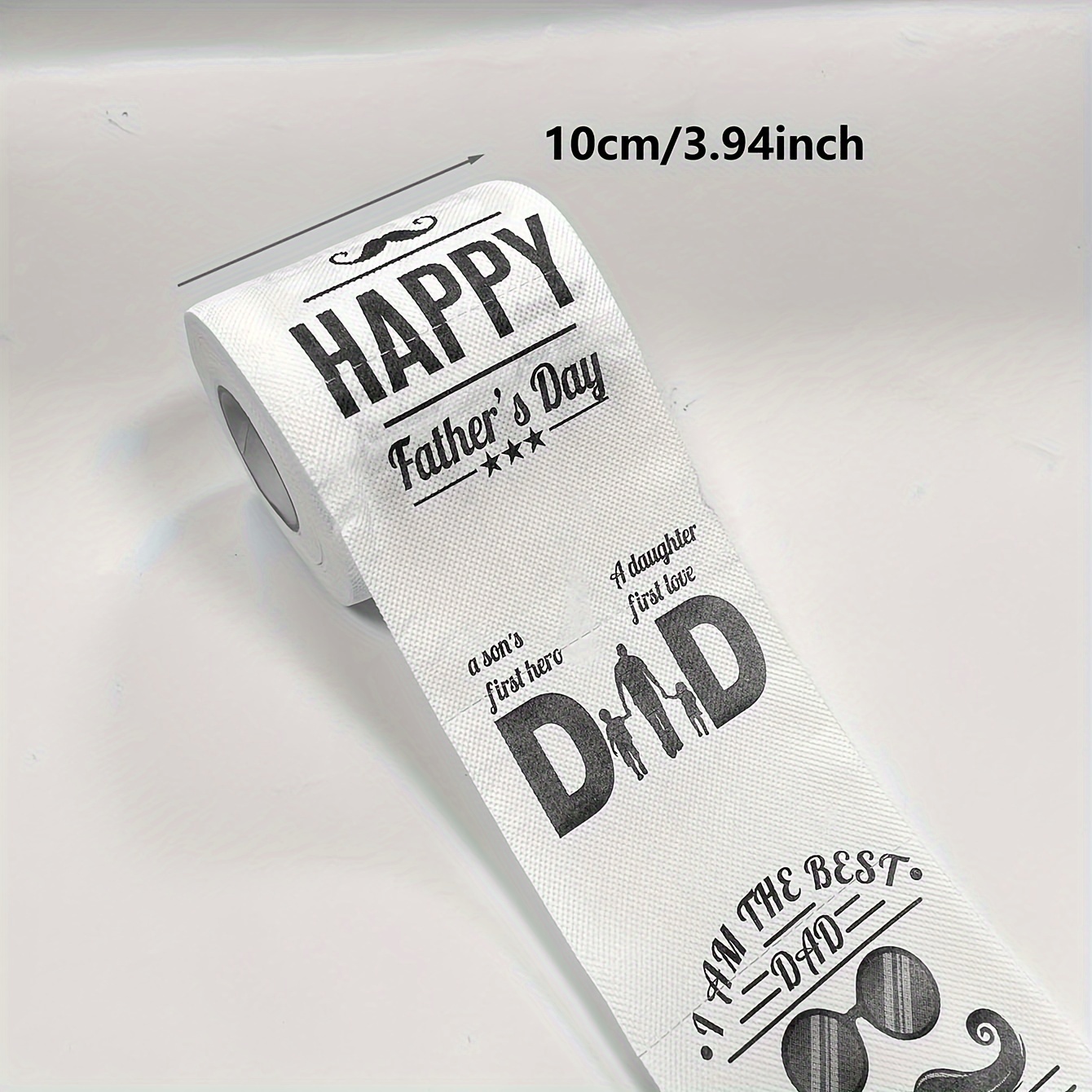 TEMU 1 Roll Funny Mustache Dad Father's Day Themed Toilet Paper - 3-ply Wood Bathroom Paper With 