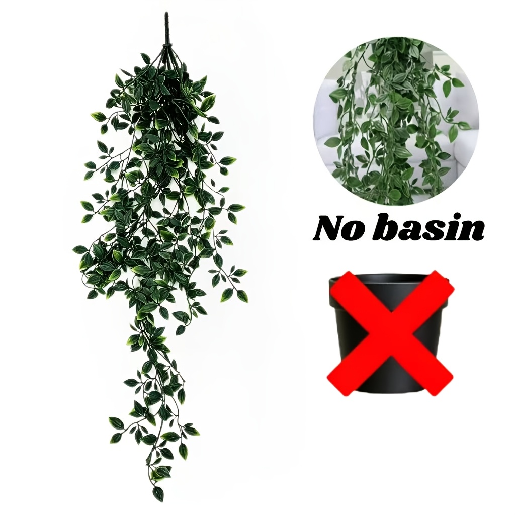 TEMU Une plante verte artificielle suspendue, pot de fleur, avec feuilles de mandala réalistes. Convient pour la décoration de , du salon, du bureau,