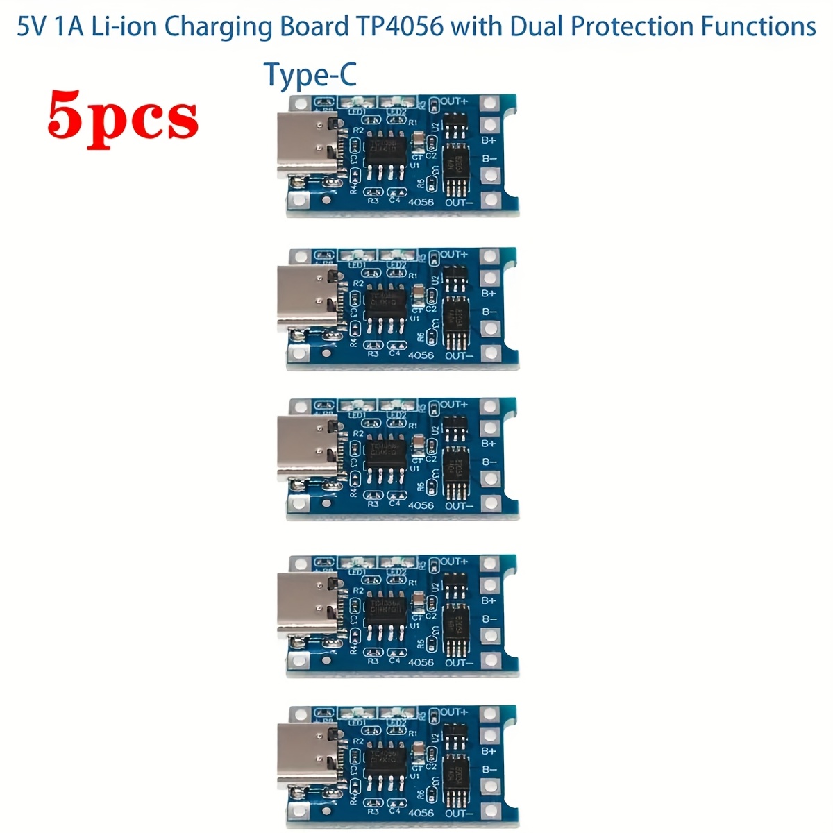 5 10pcs   5v 1a charging module 18650 micro lithium battery charging board micro type c usb charge module with protect module li ion charging board   with   functions