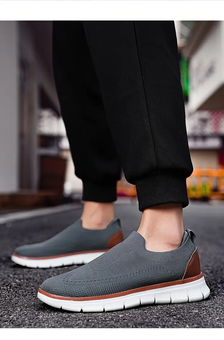 mens solid color slip on breathable sock shoes comfy non slip casual durable eva shoes mens footwear details 1