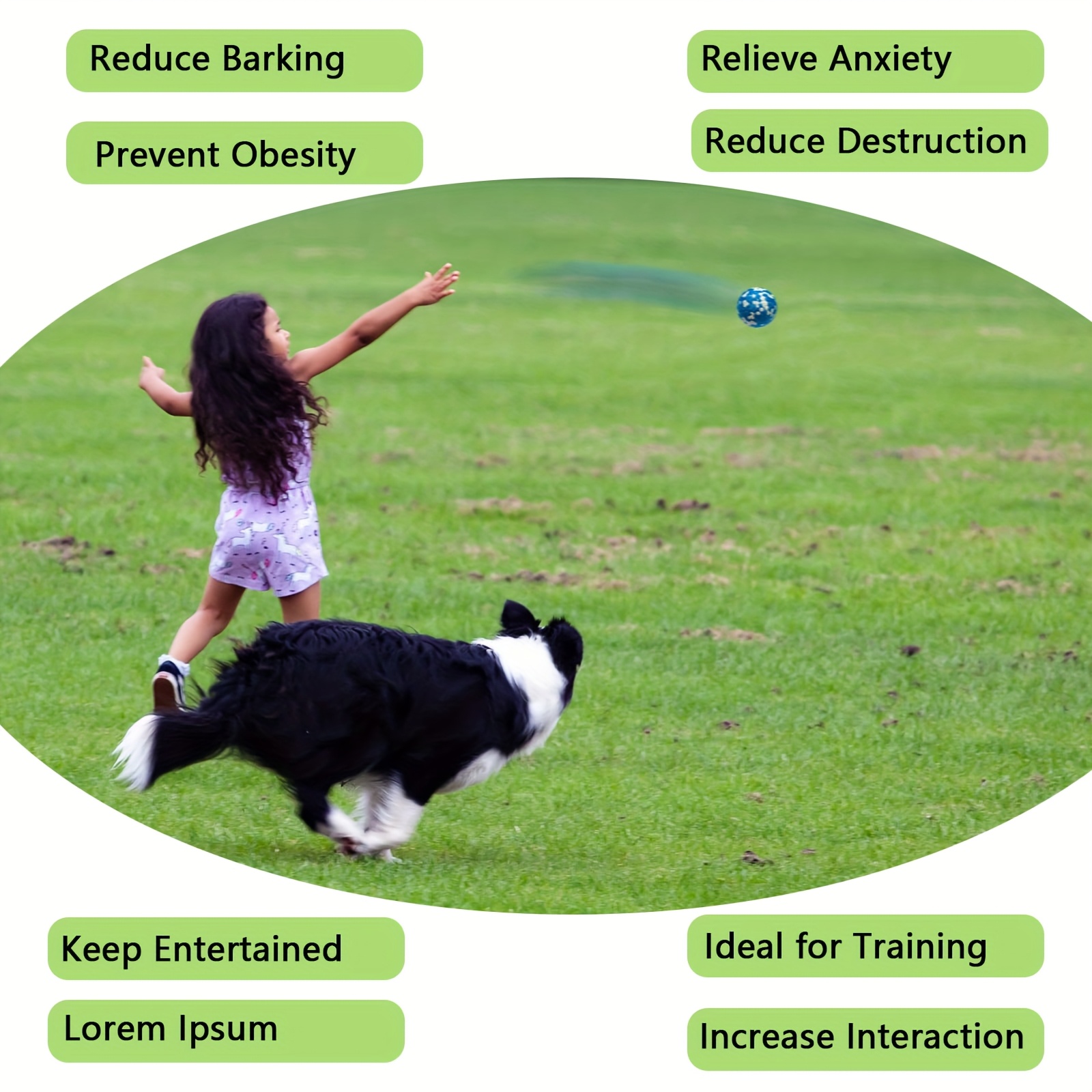 Dog Tennis Ball, Bite-Resistant Elastic Toy Ball