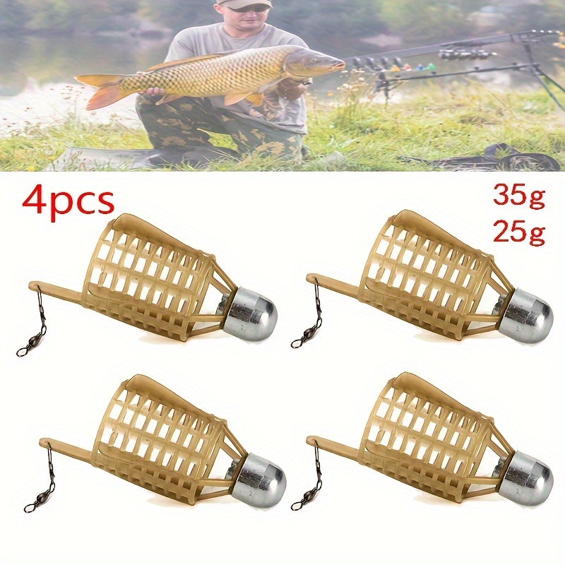 

4- Feeders Weighted , Iron And Abs , Placement For Carp - 25g And 35g