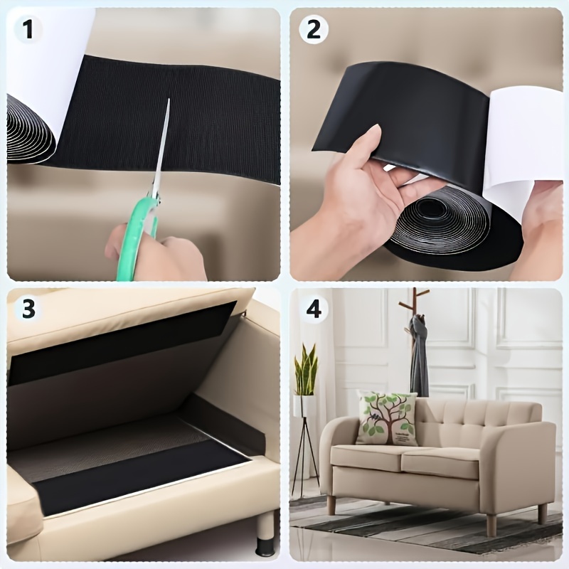 

2rolls Sofa Tape Prevents Sofa Cushion From Sliding - Non-slip Mat, Heavy Duty Strip, With Fabric Adhesive, Outdoor Patio Mat, Carabiner Non-slip