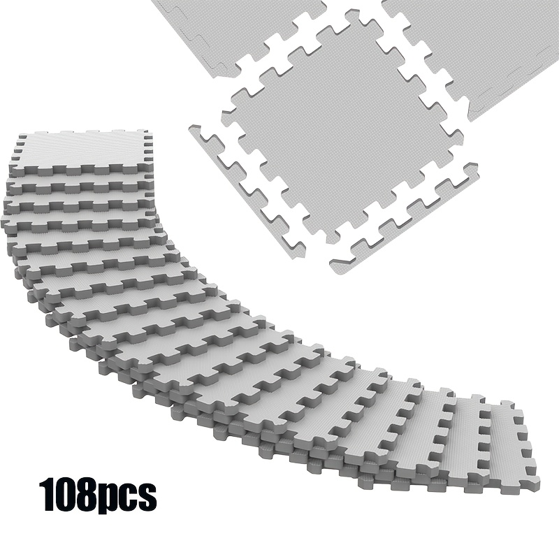 108pcs Eva Foam Mats - Puzzle Flooring Mats - Gym Floor Exercise Mats - For Bedroom, Living Room, Home, Outdoor Festivals Fitness Mats