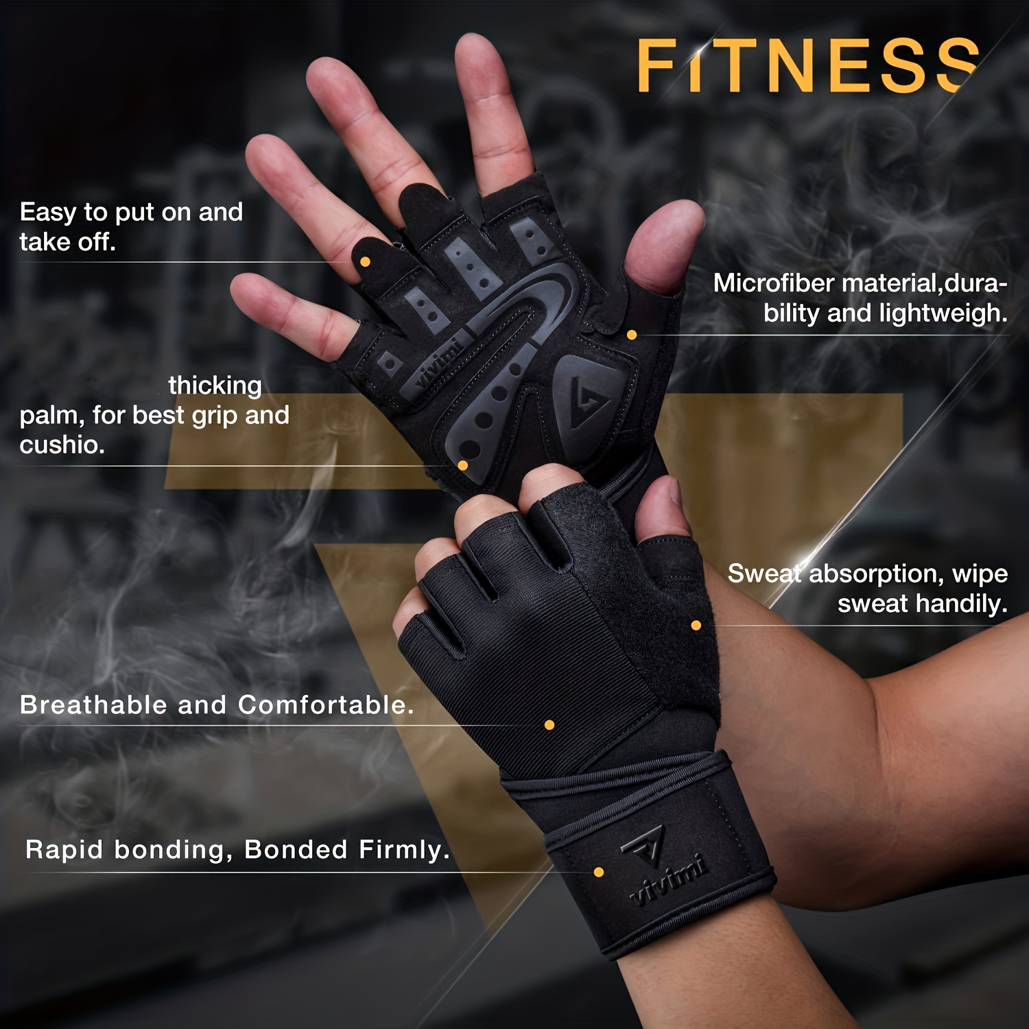 palm protection gloves wrist support gym lifting training Temu