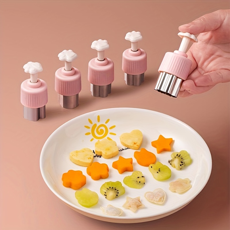 

9pcs Stainless Steel Fruit & Vegetable Cutter Set With , Mini Biscuit Mold, Dumpling & Sandwich Edge Sealer, Multifunctional Food Press For & , Automatic Release