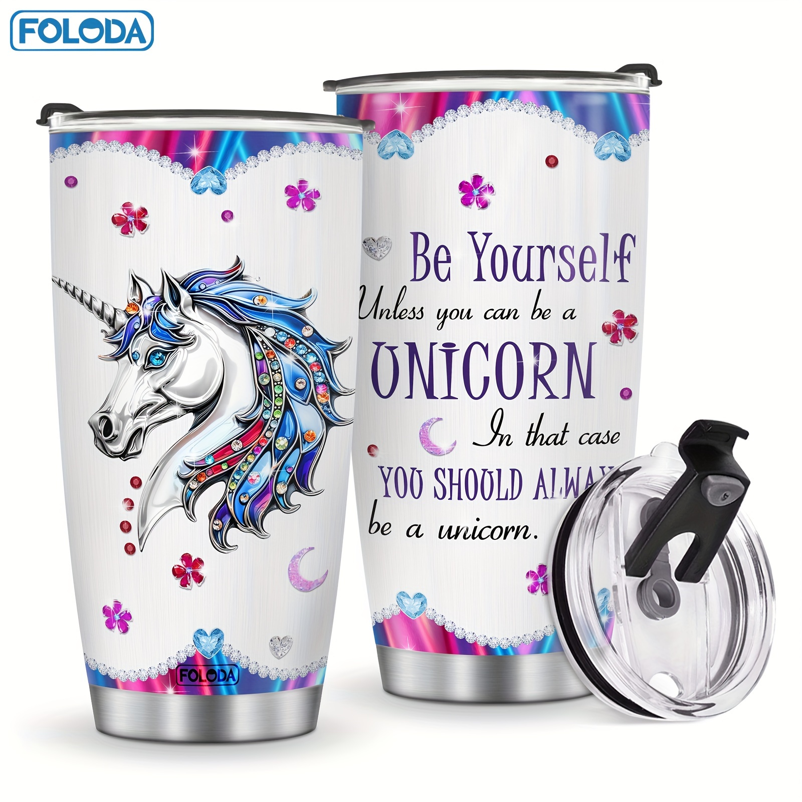 

Foloda 1pc Unicorn A Unicorn Insulated Travel Mug 20oz Funny Coffee Tumblers Cute Christmas Birthday Gift For Women Girl Gift For Outdoor