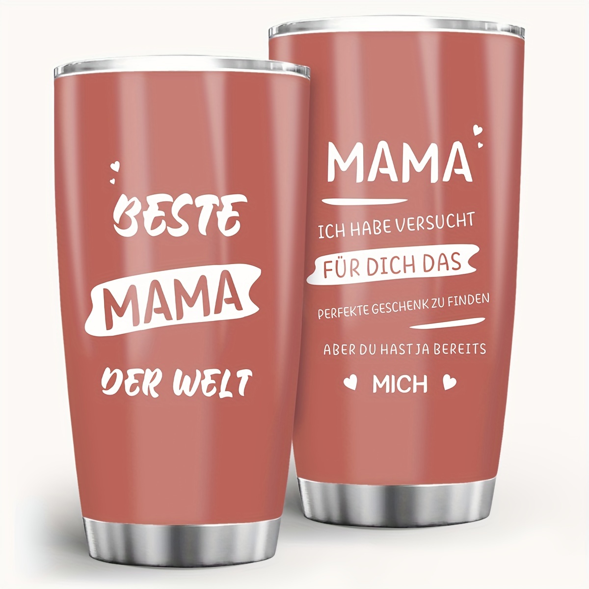 German Christmas 1pc German Mom Tumbler 20oz, Best Mother, Gifts For Mom, Mother-in-law, Wife, , Coffee Mug With Lid, Christmas Birthday Gift