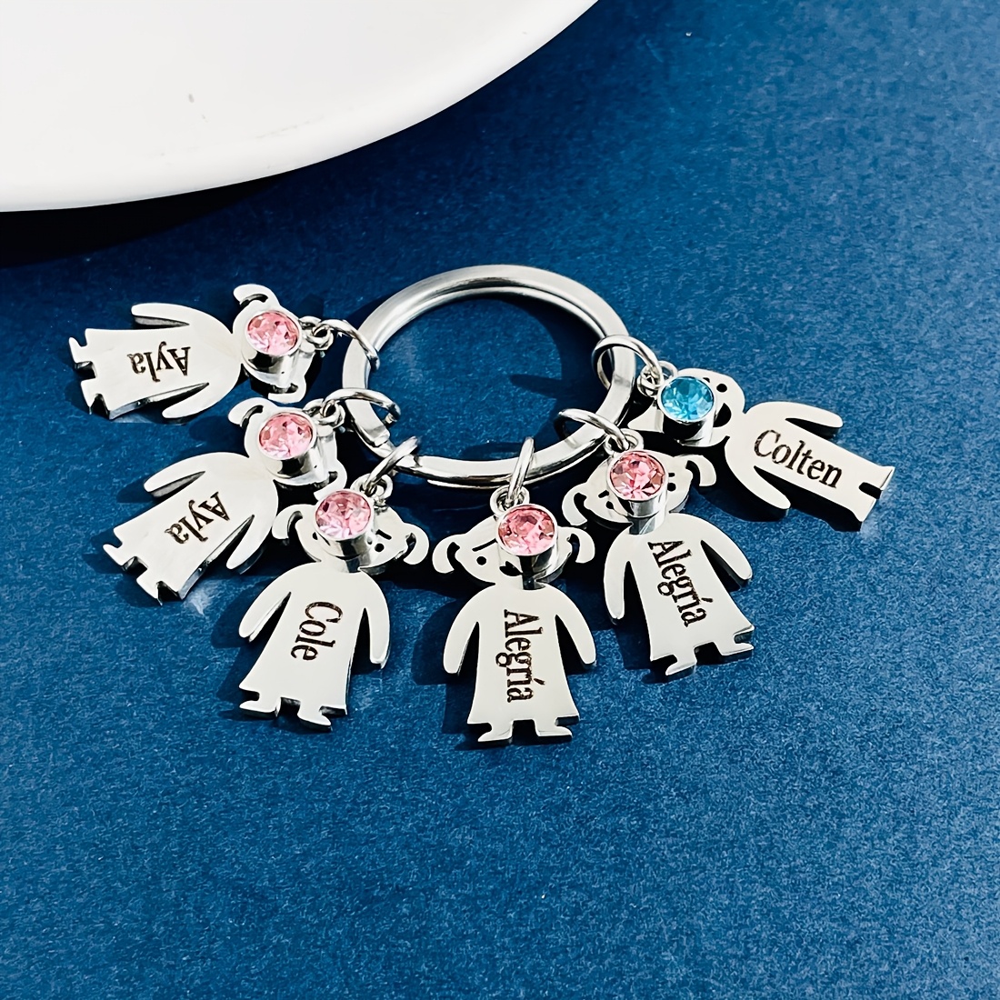 1pc personalized keychain names engraved custom Temu