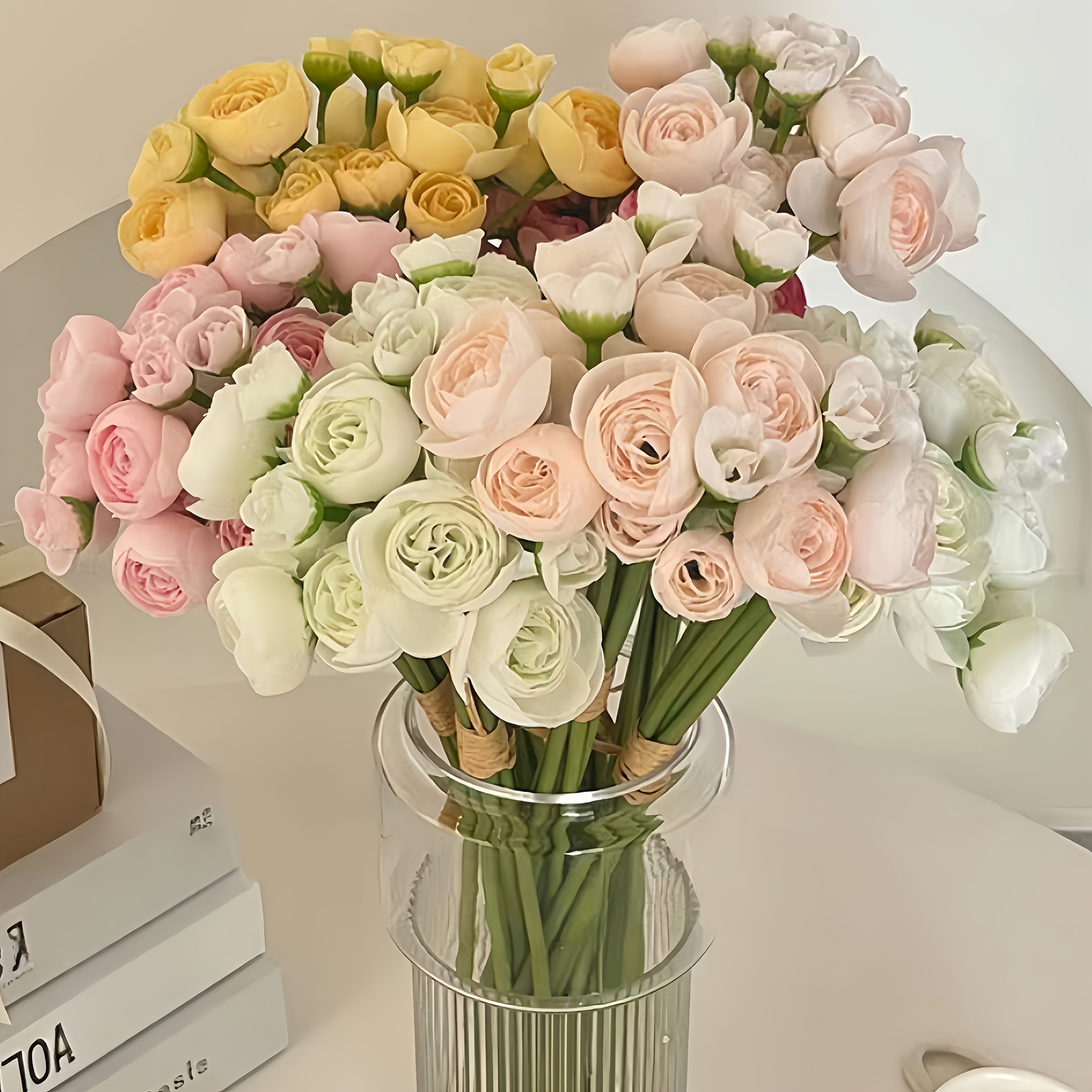 item picture 12  realistic artificial phalaenopsis artificial   gray flowers for bouquets no maintenance required bulk faux peony wedding filler flowers for indoor and outdoor room office decorations bridal shower decorations