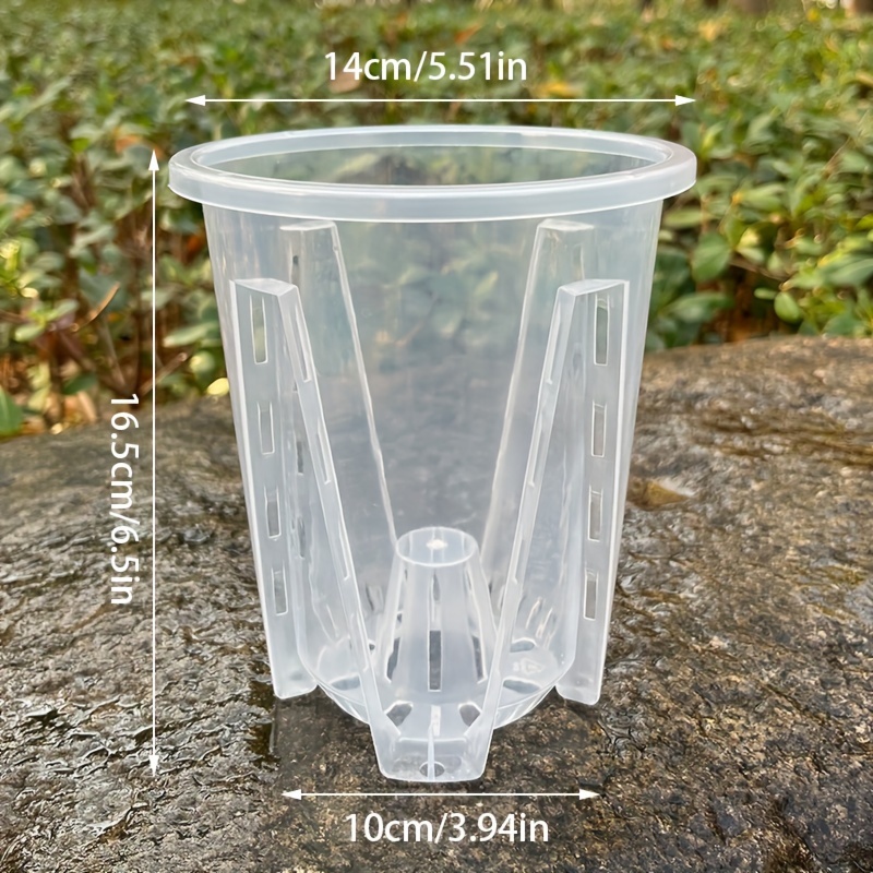 5pcs Pot, Pot With Holes, Plastic Transparent Pots, For Reintering, Indoor And Outdoor
