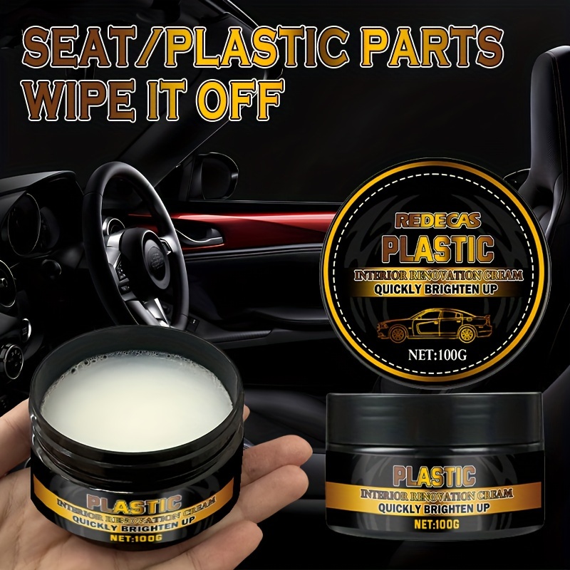 

1pc Car Plastic Restorer & - Interior Polish For Dashboard And Steering Wheel, Long- Gloss Restoration Cream, Abs Resin-based Maintenance