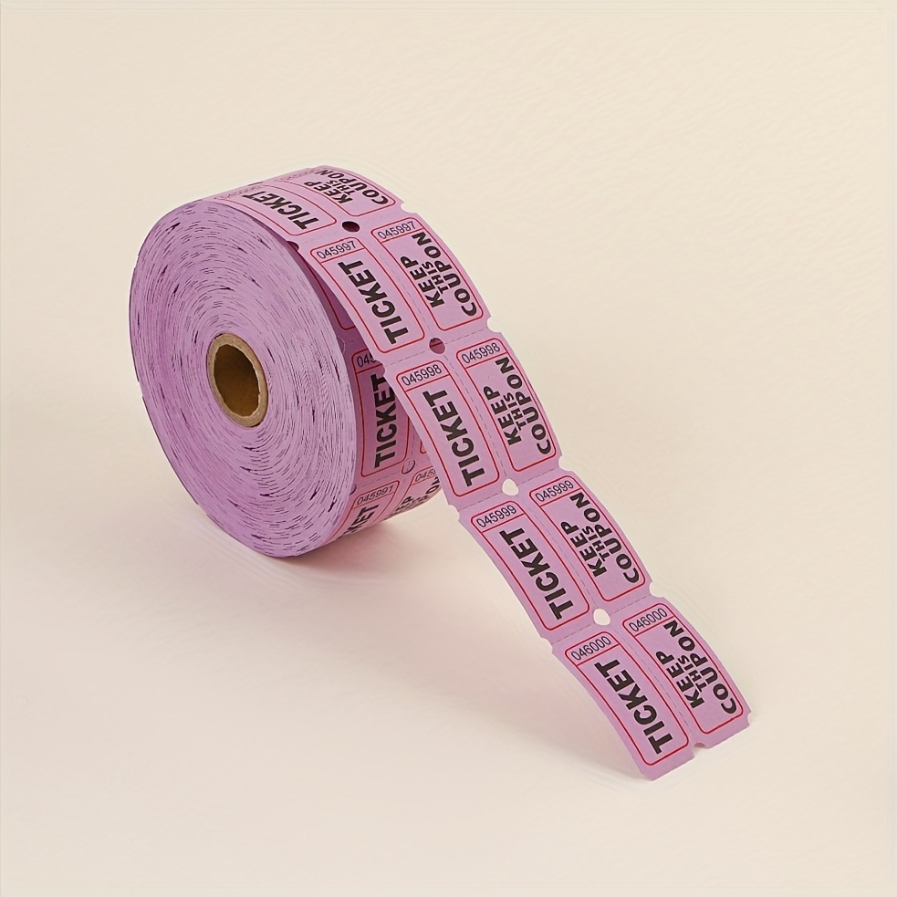 TEMU 1000pcs Classroom Reward Tickets. Each Roll Is 8.5cm In Diameter. Lottery Tickets Suitable For Event Tickets & Invitations, Carnival Vouchers,
