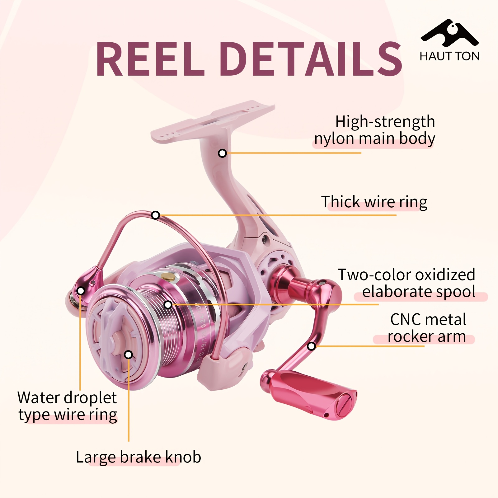dx800 1000 series macaron pink spinning fishing - Temu
