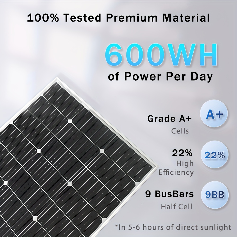 

Solar Panel With 120w Power, Tempered Glass With Film, 12bb Technology, Monocrystalline Solar Cells With 90cm Length, Photovoltaic Wire With 30mm Aluminum Frame Thickness.