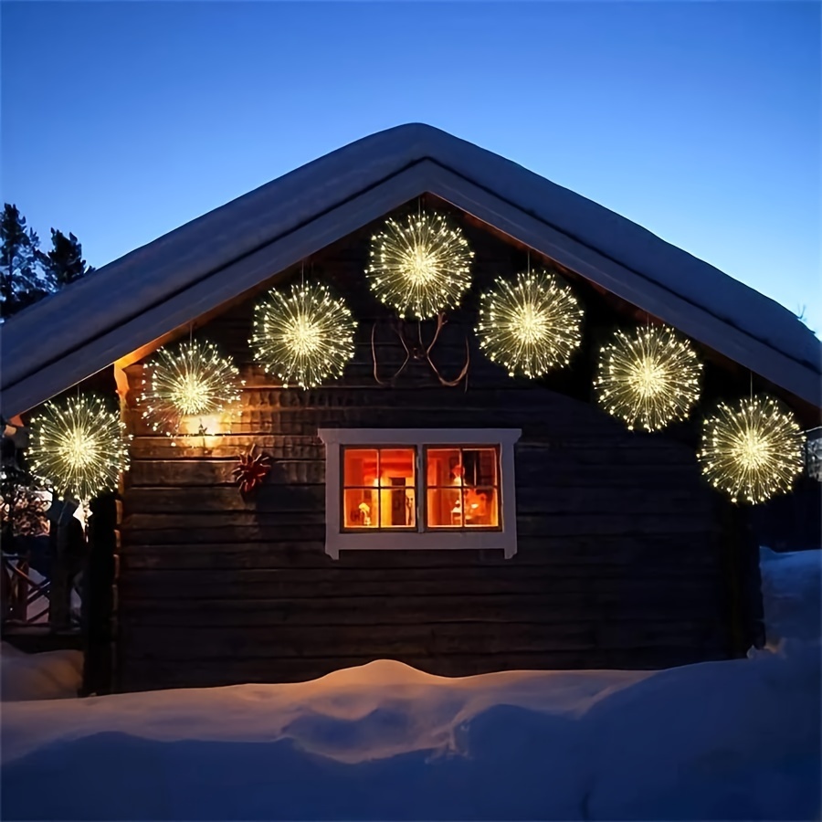 2pcs 4pcs outdoor copper wire firework lantern string usb power supply dimmable hanging fairy light 8 lighting   for courtyard garden wedding christmas   decoration Product details 1