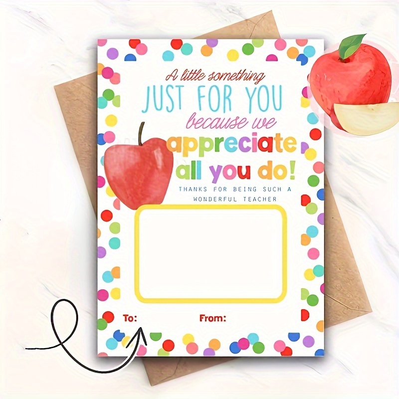 

Teacher Appreciation Gift Card Holders (set Of 4) - Thank You Cards For Teachers, Coaches, And Assistants - Colorful Polka Dot Design For End Of Year, Teacher's Week - No Battery Required