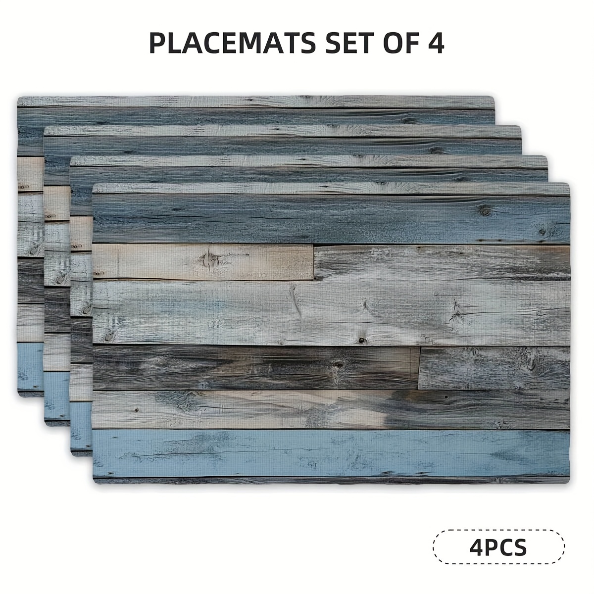 4er Set Rustikale Holzoptik Tischsets Für Esstisch Und Garten_voghion.com