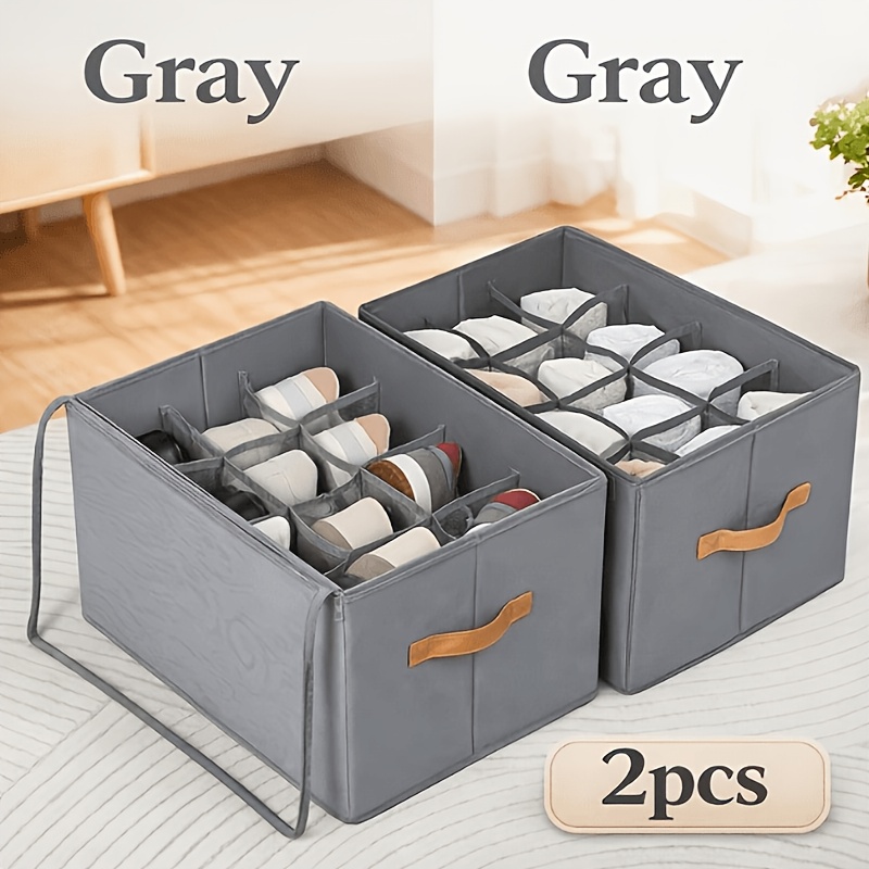 TEMU 2pcs Large Capacity Oxford Cloth Storage Boxes, Foldable Shoe And Clothes Organizer With Transparent Dust Cover, Space Saving Under-bed Storage
