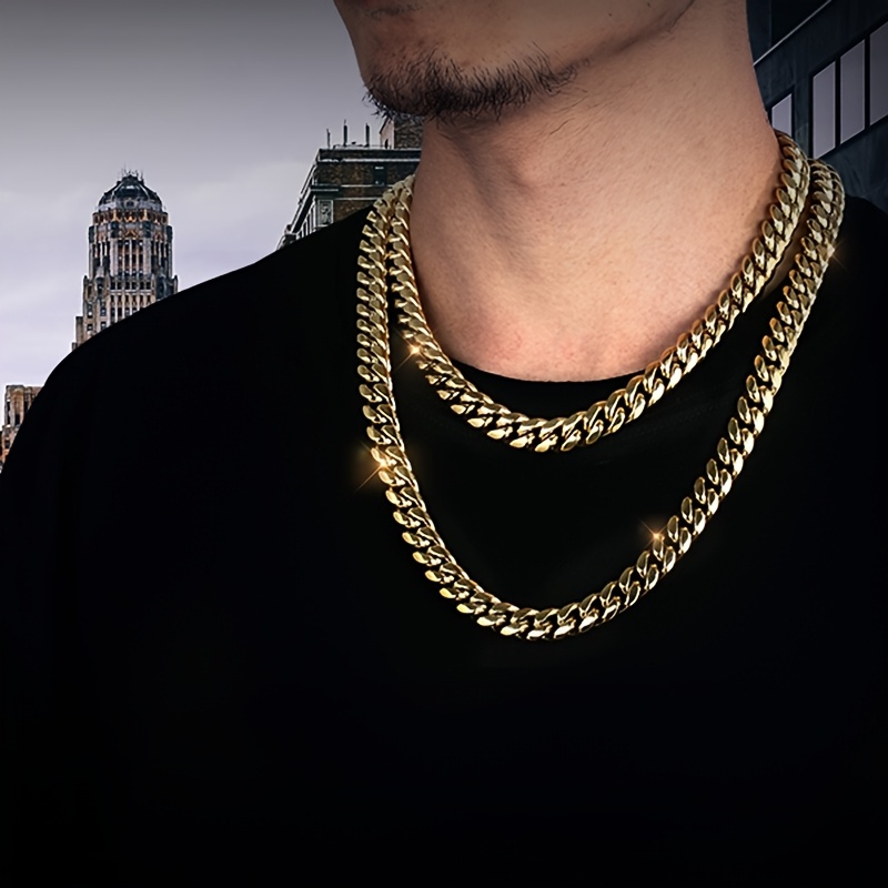 18K Plated Golden 5-Layer Cuban Link Chain, Gift for Her