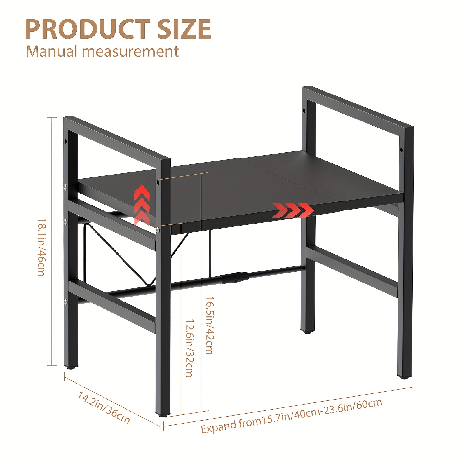 Image of Expandable Microwave Shelf, 2-tier/3-tier Microwave Oven Rack Stand Storage Holder Kitchen Corner Shelf Desktop Printer Shelf Rack, Bakers Rack, Standing Shelf, Standing Shelf