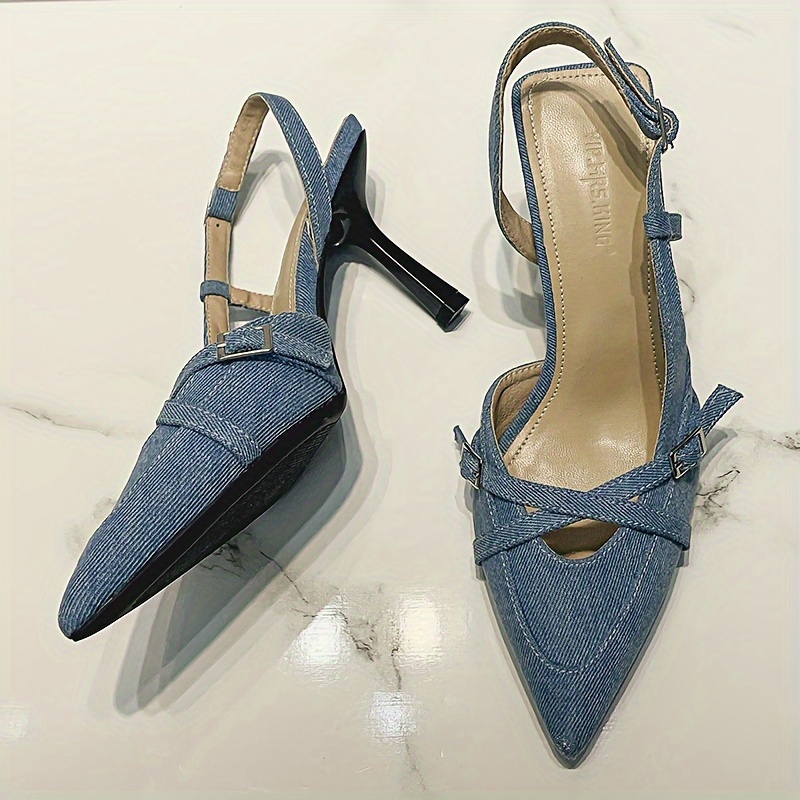 Women's High-Heeled Pumps with Open-Toe Design