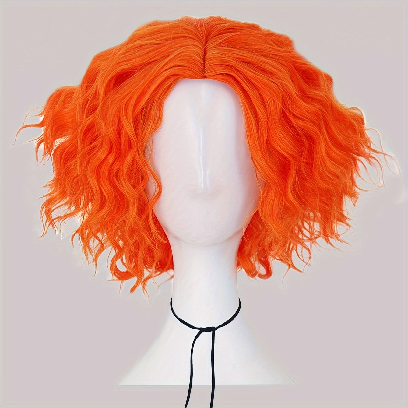 

Short Orange Synthetic Curly Anime Wig For Men - 2 Style - 12 Inch Layered Fluffy Glueless Wig For Male - Halloween Party Costumes - Christmas Decorations