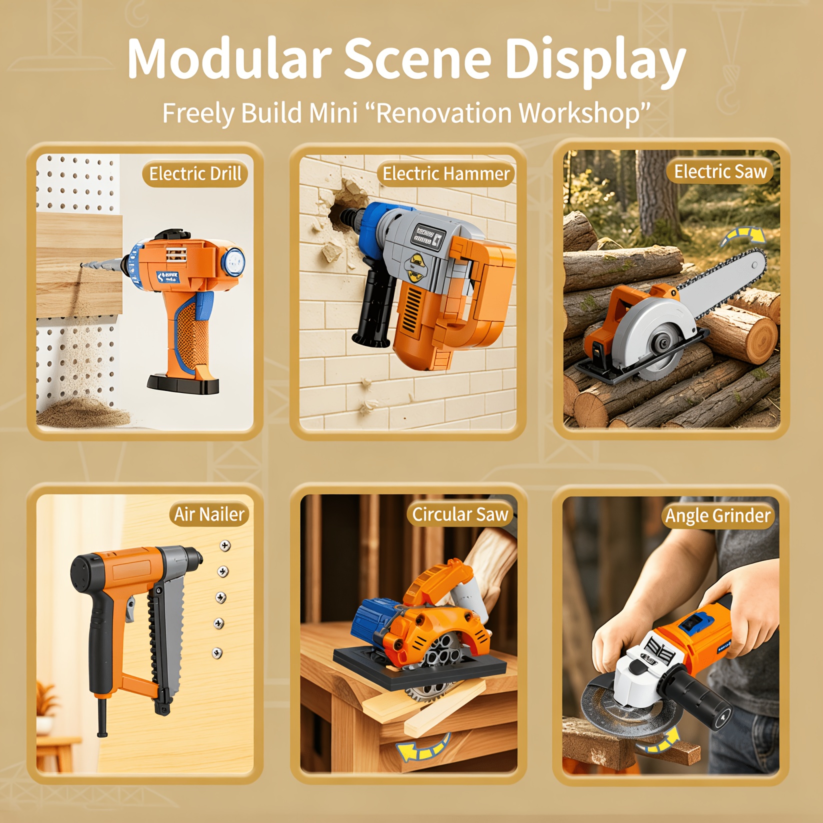 Creative Tool-themed Building Block Models, Educational Gift