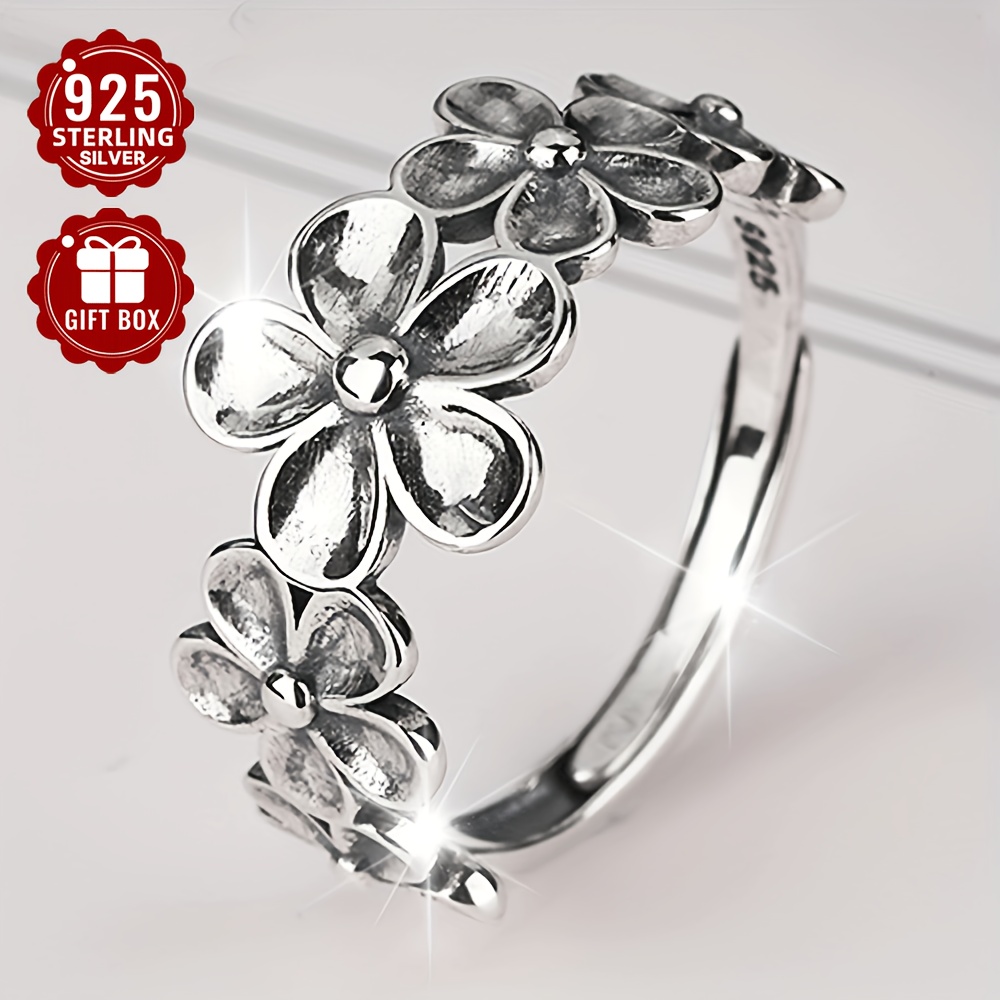 

925 Sterling Silver Creative Adjustable Finger Ring Jewelry Simple Index Finger Ring Female