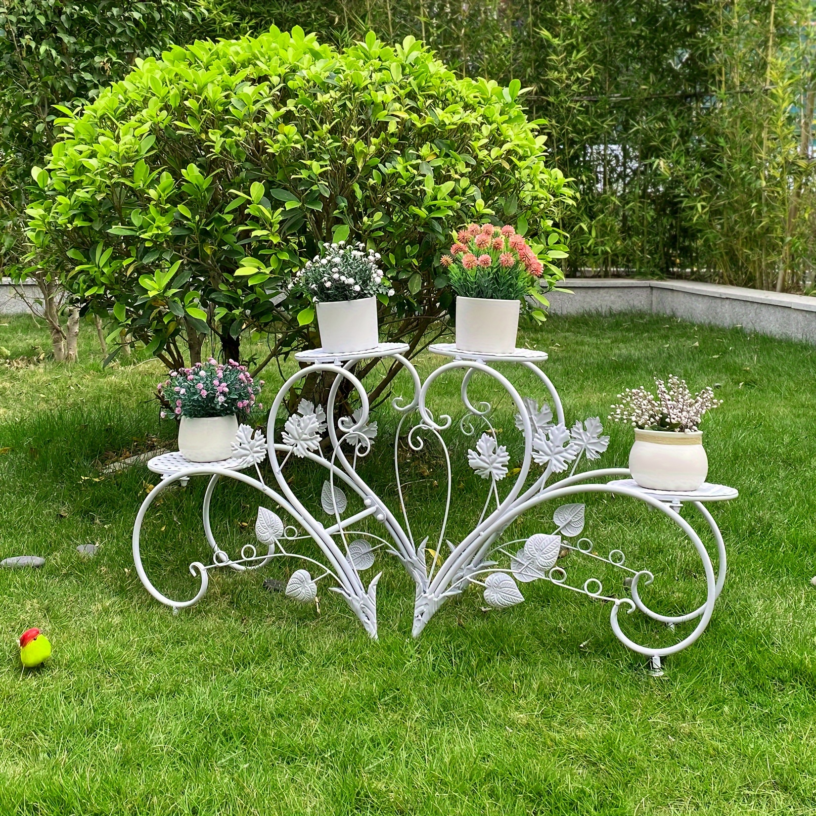 

Ensemble de 2 supports de plantes en de cœur en métal, étagères d'affichage de plantes en fer pour pots, support pour jardin, entrée de maison et décoration intérieure