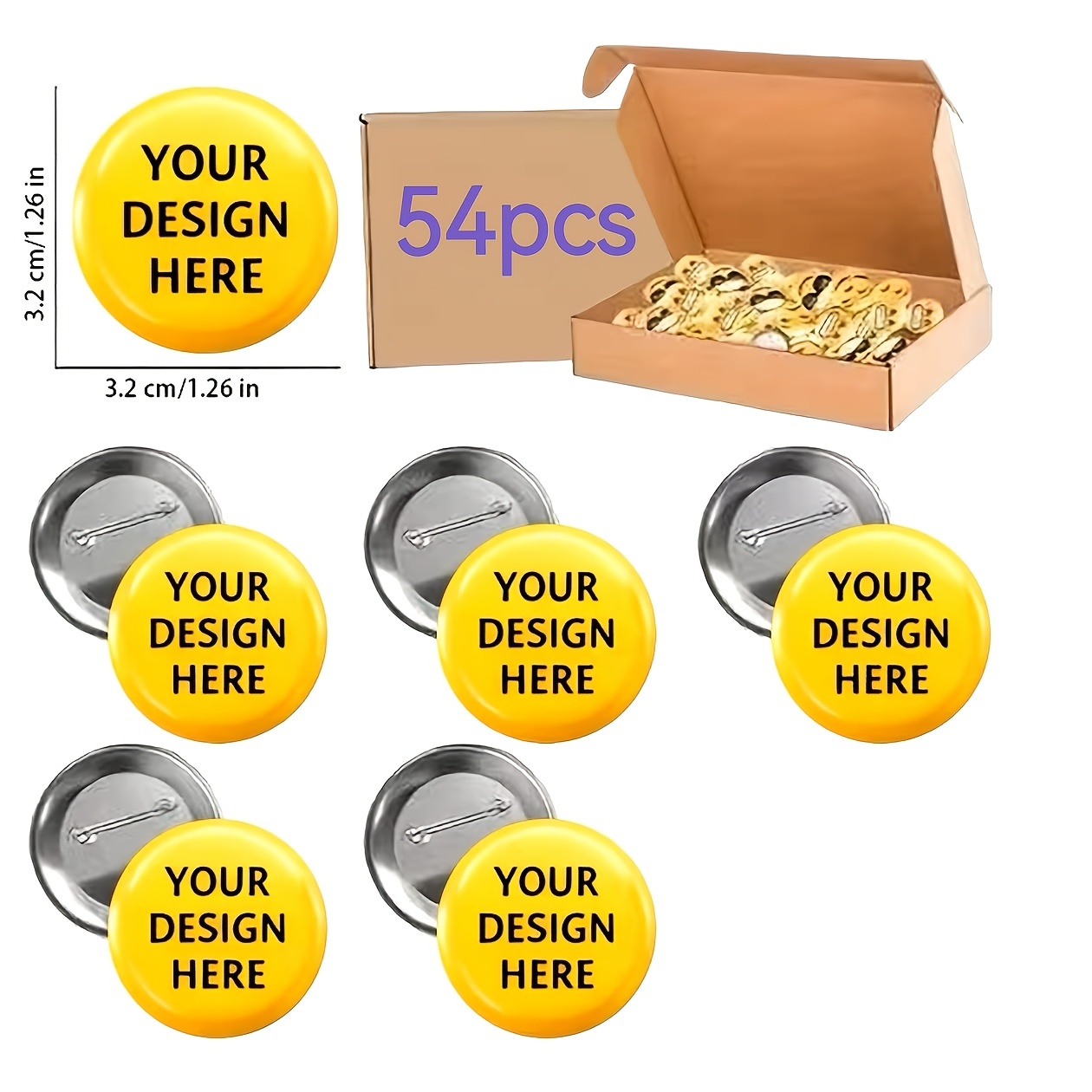 TEMU 54pcs Custom Badges Wholesale - Personalized Name And Text, Suitable For Weddings, Halloween, Christmas, Parties - Unique Gift Ideas For Men And