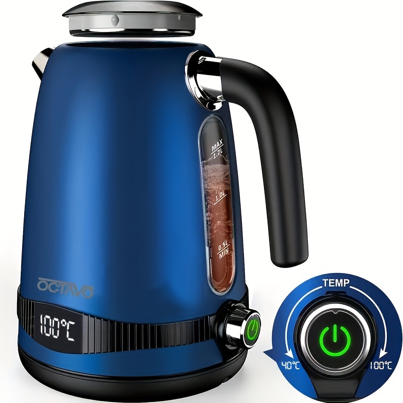 TEMU Electric Kettle Temperature Control With 7 Heat Settings & Led Display, 304 Stainless Steel Kettle With Auto Shut-off & Boil-