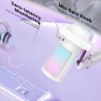 microfone condensador usb compatível com pc/computador/tablet/smartphone, microfone de streaming usb com braço de suporte, redução de ruído, de com , controle rgb e de volume para podcasting, jogos, gravação